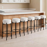 Garvee Barhocker 6er Set Mit Fußstütze Und Stoffpolster Für Kücheninsel Und Bar, 61cm, Schwarz