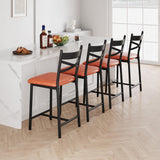 Garvee Barhocker 2er-Set, 66 cm, gepolsterte Sitzfläche aus PU-Kunstleder für Kücheninsel, Bartheke und Hausbar, Braun - Braun
