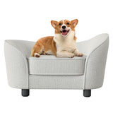 Garvee Haustiersofa für kleine bis mittelgroße Hunde und Katzen, Massivholzrahmen, Chenille-Bezug, hochdichter Schaumstoff, abnehmbares waschbares Kissen