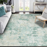 GARVEE Moderner Kurzflor-Teppich 120 x 170 cm, Waschbar, Abstraktes Muster, Rutschfeste Unterseite, Wohnteppich für Wohnzimmer, Schlafzimmer, Flur und Küche, Grün - Grün
