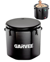 Garvee Eisbadewanne 704 L, Ø 100 × 90 cm, aufblasbare Kaltwasserwanne mit isoliertem Deckel & Wasserkühler-Anschlüssen für Sport und Erholung