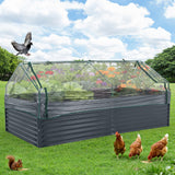 Garvee Metall Hochbeet mit Abdeckung – Korrosionsbeständig, Witterungsfest, Robust & Vielseitig für Garten & Terrasse - Grau