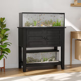 Garvee Aquariumständer für bis zu 110-L-Aquarien, 80 × 40 × 78 cm, 2 Ebenen mit Schrank, offenem Regal, Steckdosen, USB und Kippschutz