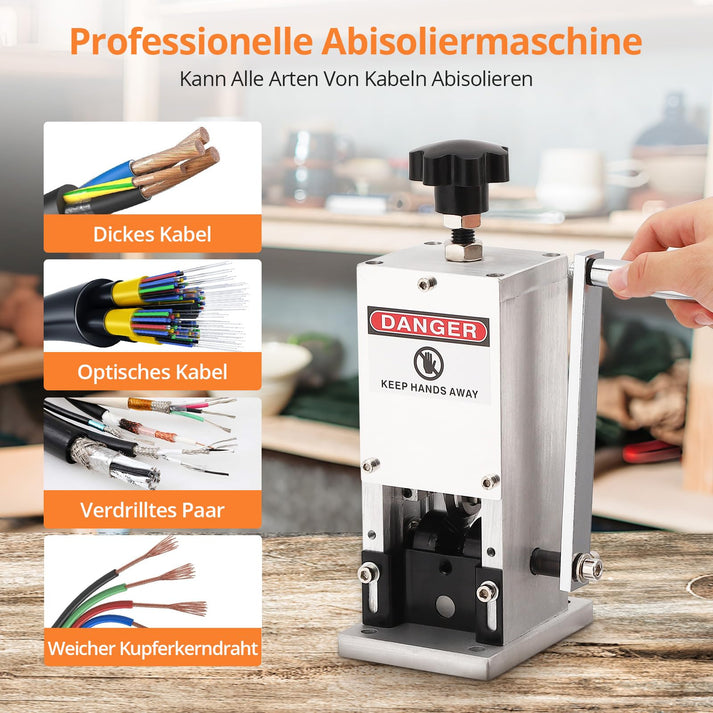 Kabelschälmaschine im professionellen Einsatz