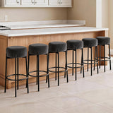 Garvee Barhocker 6er Set Mit Fußstütze Und Stoffpolster Für Kücheninsel Und Bar, 61cm, Schwarz