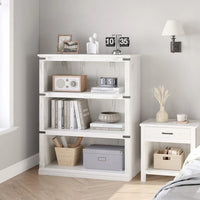 GARVEE Standregal, 4 Ebenen, 80 × 32 × 102 cm, MDF, Industrial-Design, Weiß – für Wohnzimmer & Büro