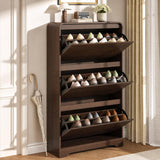 Garvee Schuhschrank, verstellbare Einlegeböden, Kippschutz, Kippschutz, Braun - Braun