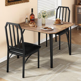 Garvee Essgruppe, 1 Tisch + 2 Stühle für 2 Personen, mit Rückenlehne, gepolstert, pflegeleicht, MDF, Modern, Braun - Braun