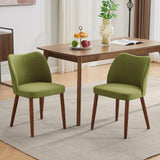 Garvee Esszimmerstühle 2er-Set, gepolstert mit Stoffbezug, ergonomischer Rückenlehne & Gummibaumholzbeinen, Grün - Grün