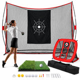 Garvee Golfnetz 10x7 ft Heavy-Duty 5-Lagen-Netz Mit Fiberglasrahmen Für Heim- & Outdoor-Training, 210D Oxford Stoff, Tragbar