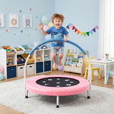 Garvee 36" Kleinkind Klapptrampolin Mit Griff Und Sicherheitsmatte Für Indoor & Outdoor Spielspaß, Robuster Stahlrahmen, Wasserdichte PP-Matte, Rutschfeste Gummifüße