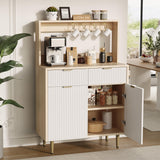 Garvee Sideboard, 2 Schubladen, mit Stauraum, mit Schubladen, mit LED, Holz, Modern, Natur