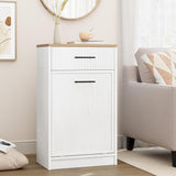 Garvee Fluted Tilt-Out Müllschrank 10 Gallon Holz Haustiersicher Für Küche Und Wohnzimmer Weiß