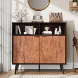 Garvee Sideboard 80 × 40 × 80 cm mit 2 Türen, 2 offenen Fächern und 4 Innenfächern, Buffetschrank für Wohnzimmer, Esszimmer und Küche