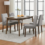 Garvee Esszimmerstühle 4er-Set, Parsons Polsterstühle mit ergonomischer Rückenlehne & Holzbeinen, Grau, gepolstert - Grau