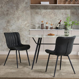 Garvee 6er Set Esszimmerstühle Moderner Küchenstuhl Polsterstuhl Mit PU-Leder Schwarz Für Esszimmer Wohnzimmer 136kg Belastbar - Schwarz