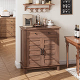 Garvee Aufbewahrungsschrank 3 Ebenen, Regal, 40 × 80 × 91 cm, Braun, mit Stauraum, mit Schubladen - Braun