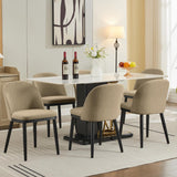 Garvee Esszimmerstühle 6er-Set, gepolstert mit Samt, ergonomische Rückenlehne, Modern, Camello, Beige - Beige