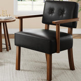 Garvee Lounge Sessel Mid Century, Holzrahmen, PU-Kunstleder, Ergonomisch, für Wohnzimmer & Balkon, Schwarz, mit Rückenlehne, gepolstert - Schwarz