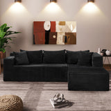 Garvee Modulares Sofa in Schwarz mit Sitz- und Schlaffunktion, flexibel anordbar für Wohnzimmer - Schwarz