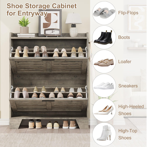 GARVEE Schuhschrank Grau – Platzsparende Schuhaufbewahrung