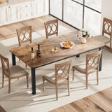 Garvee Esstisch für 6–8 Personen, 199,9 cm, MDF & Metall, Industrie-Stil, Braun - Braun
