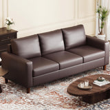 Garvee Sofa 3-Sitzer aus Kunstleder in Braun, 216 cm, für Wohnzimmer und Schlafzimmer