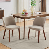 Garvee Esszimmerstühle 2er-Set, gepolstert mit Stoffbezug, ergonomischer Rückenlehne & Gummibaumholzbeinen, Kamel - Kamel