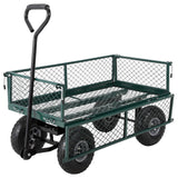 Garvee 2-in-1 Gartenwagen bis 227 kg, Stahlwagen mit 89 × 51 cm Ladefläche, abnehmbaren Gitterseiten, 25 cm Luftreifen und 180° Griff, Grün - Grün