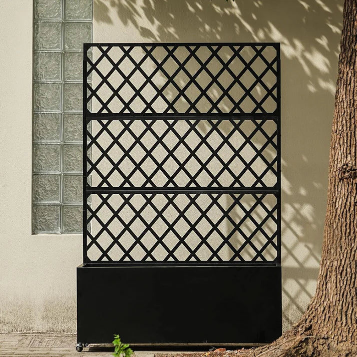 Garvee Hochbeet aus Verzinktem Stahl 180 × 90 × 40 cm – Mit Rankgitter & Sichtschutz, Mobil