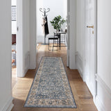 Garvee Teppich 80 × 150 cm waschbar, weicher Vintage-Wohnzimmerteppich mit Boho-Muster, rutschfester Kurzflor-Teppich für Wohnzimmer & Schlafzimmer, Braun-Grau - Braungrau
