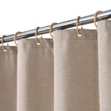 Garvee Flachs Leinen Duschvorhang 240GSM Schwer Mit Haken Für Badezimmer Hotel Luxus Stoff Taupe 120x200 cm - Leichter Kaffee