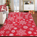 Garvee Große Julmatte 160x230 cm Rutschfest Ultramweich Maschinenwaschbar Boho-Schneeflockenmuster Wohnzimmer Schlafzimmer Teppich - Wie gezeigt