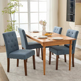 Garvee Esszimmerstühle 4er-Set, Parsons Polsterstühle mit Stoff, ergonomischer Rückenlehne & Holzbeinen, Blau, gepolstert - Blau