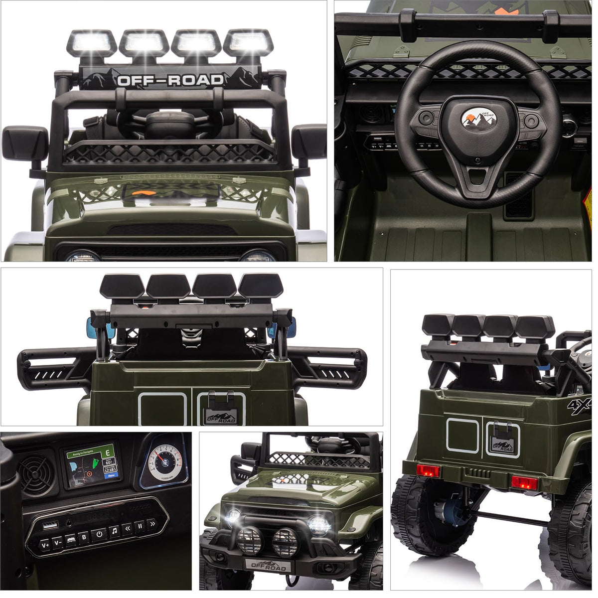 GARVEE Kinder-Elektroauto mit LED Licht Hupe MP3 und AUX