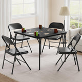 Garvee Klapptisch, 1 Tisch + 4 Metallstühle, klappbar, mit Stauraum, gepolstert, PU-Kunstleder & Metall, Schwarz