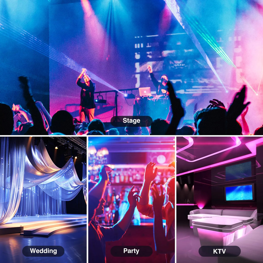 Garvee LED Strahler Akku RGB, 36 LEDs, DMX Steuerung, Fernbedienung, Bühnenbeleuchtung, Mehrfarbig