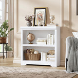 GARVEE Bücherregal, 2 Ebenen, 80 cm breit, MDF, verstellbare Ablagen, Weiß – für Wohnzimmer & Büro - Weiß