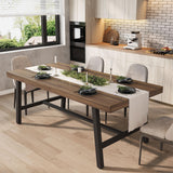 Garvee Industrieller Esstisch Holz 6-8 Personen mit Robuster Metallrahmen Verstellbare Beine Esszimmer 180 cm Rustikale Braune Oberfläche, rutschfest - Braun