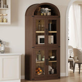Garvee Bücherregal, Glastür, Kippschutz, Kippschutz, Offene Fächer, Braun - Braun