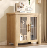 Garvee Sideboard, 80 cm, Kippschutz, Geschlossener Stauraum, Ruhige Möbelfront, Naturholz - Naturholz