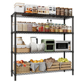 Garvee Metallregal 120 × 45 × 150 cm, 4 höhenverstellbare Böden, bis 1.198 kg Gesamttragkraft, Schwerlastregal aus Kohlenstoffstahl mit Stecksystem - Schwarz