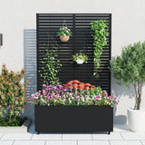 Garvee Metall Pflanzkasten Mit Rankgitter Und Rollen Für Balkon Und Garten, 15,7" Pflanztiefe, Verzinkt
