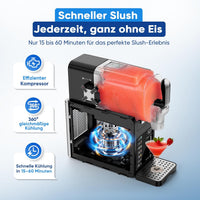 GARVEE 1,9 L Slush-Maschine für Zuhause, 5 Programme, 200-W-Kompressor, LED-Display & Selbstreinigung, ohne Eiswürfel für Slushies und Frozen Drinks