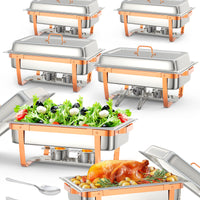 Garvee Chafing Dish 6er-Set, je 7,6 L aus Edelstahl, Buffet-Speisenwärmer für Catering, Hotel und Restaurant