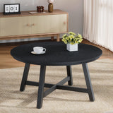 Garvee Moderner Rechteckiger Couchtisch 102x52cm Robust Holz Minimalistisch Braun/Schwarz Für Wohnzimmer & Balkon - Nero