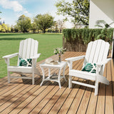 Garvee Adirondack-Gartenstuhl im 2er-Set 75, 2 Stühle, HDPE mit Holzstruktur, Weiß - White