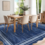 Garvee Waschbarer Teppich Rutschfest Niedrigflor 80x150cm Navy Blue Für Wohnzimmer Schlafzimmer Küche Büro