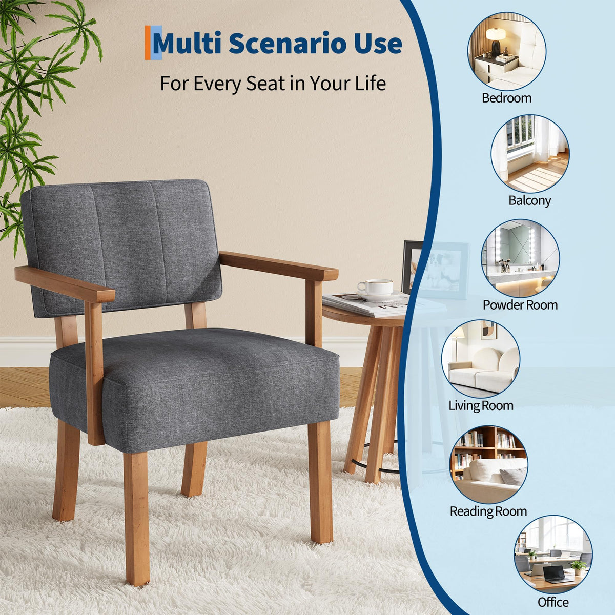 GARVEE Mid-Century Lounge Sessel Grau