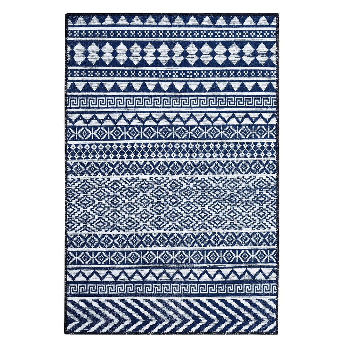 Garvee Maschinenwaschbarer Teppich Wasserdichter Vintage-Teppich Rutschfest Kurzer Flor 120 x 170 cm Mehrfarbig
